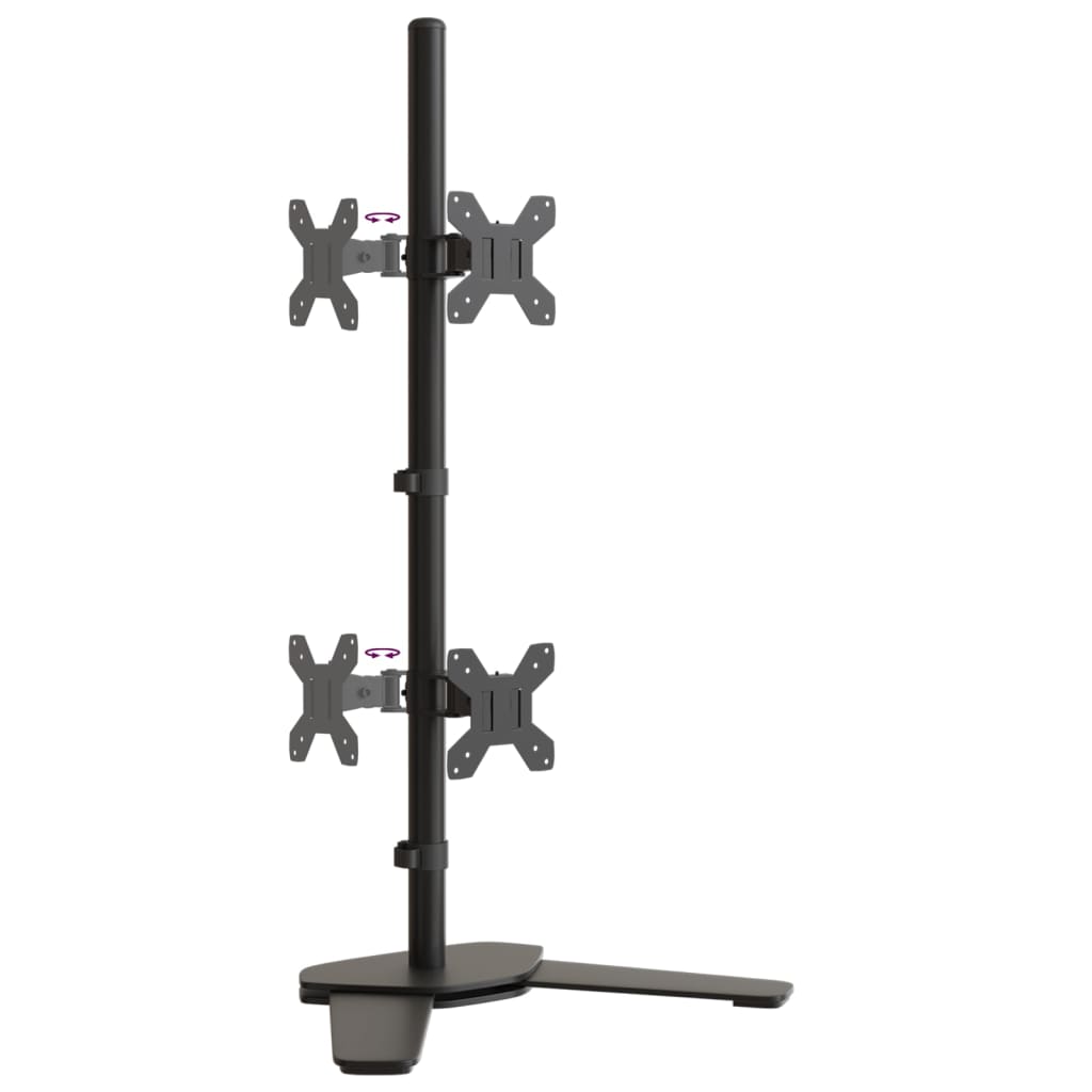 dual monitor stand, black, steel VESA 75/100 mm