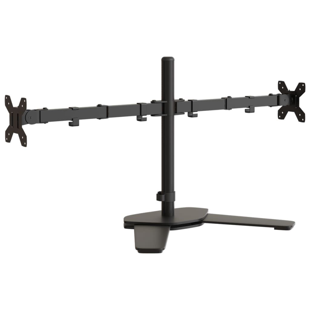 dual monitor stand, black, steel VESA 75/100 mm