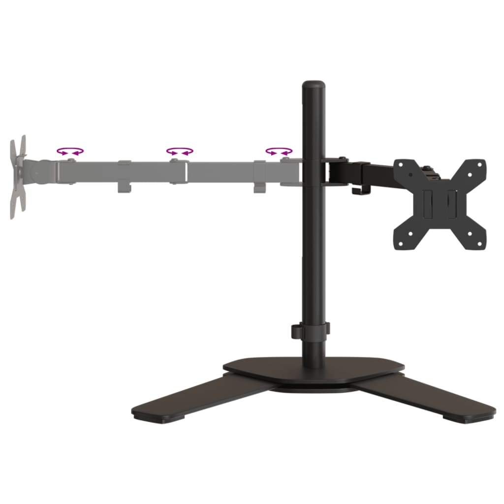 dual monitor stand, black, steel VESA 75/100 mm