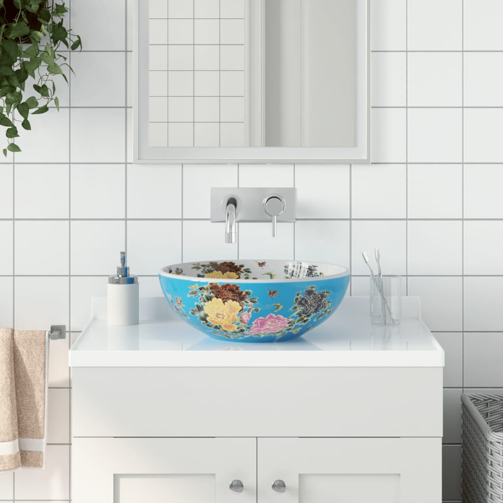 countertop sink, multi-colored, round, Φ41x14 cm, ceramic