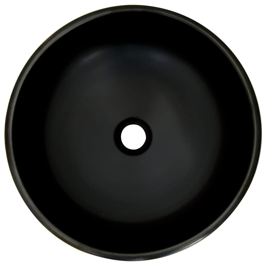 countertop sink, black and blue, round, Φ41x14, ceramic