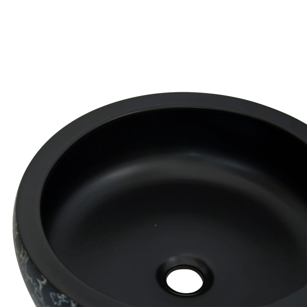 countertop sink, black and blue, round, Φ41x14, ceramic