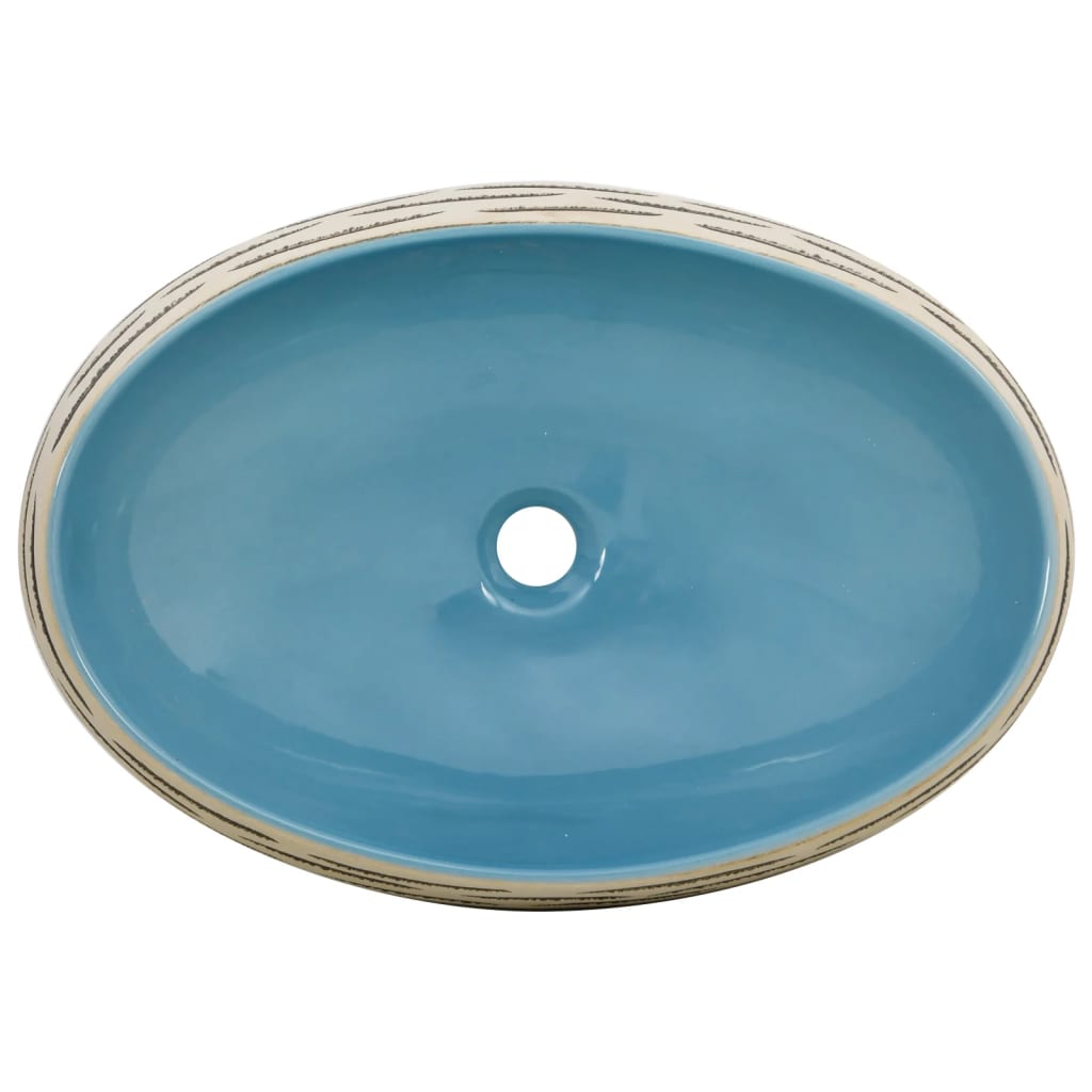 countertop sink, multi-colored, oval, ceramic