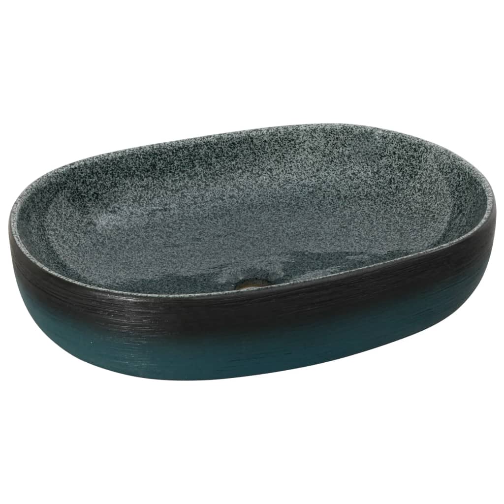 countertop sink, turquoise, oval, ceramic