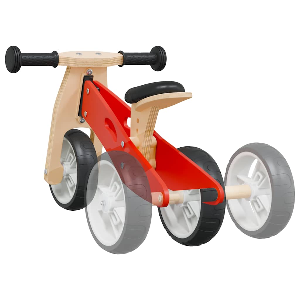 2-in-1 balance bike for children, red