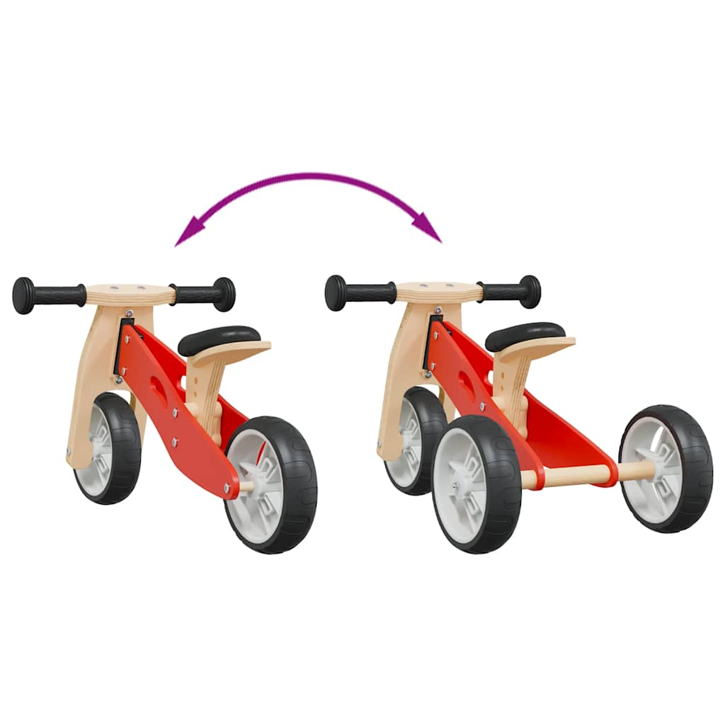 2-in-1 balance bike for children, red