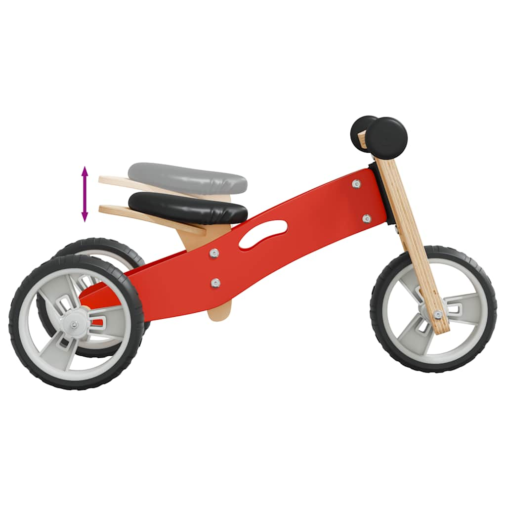 2-in-1 balance bike for children, red