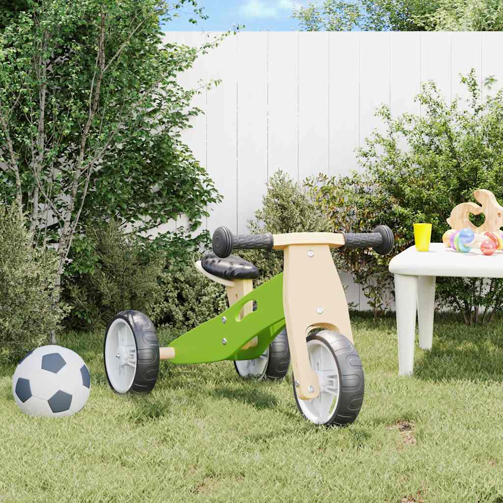 2-in-1 balance bike for children, green