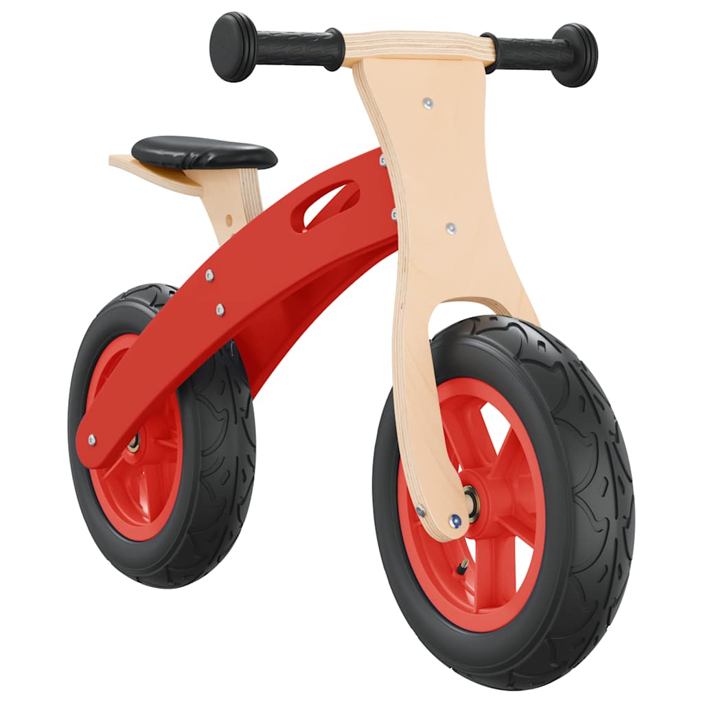 children's balance bike, pneumatic tires, red