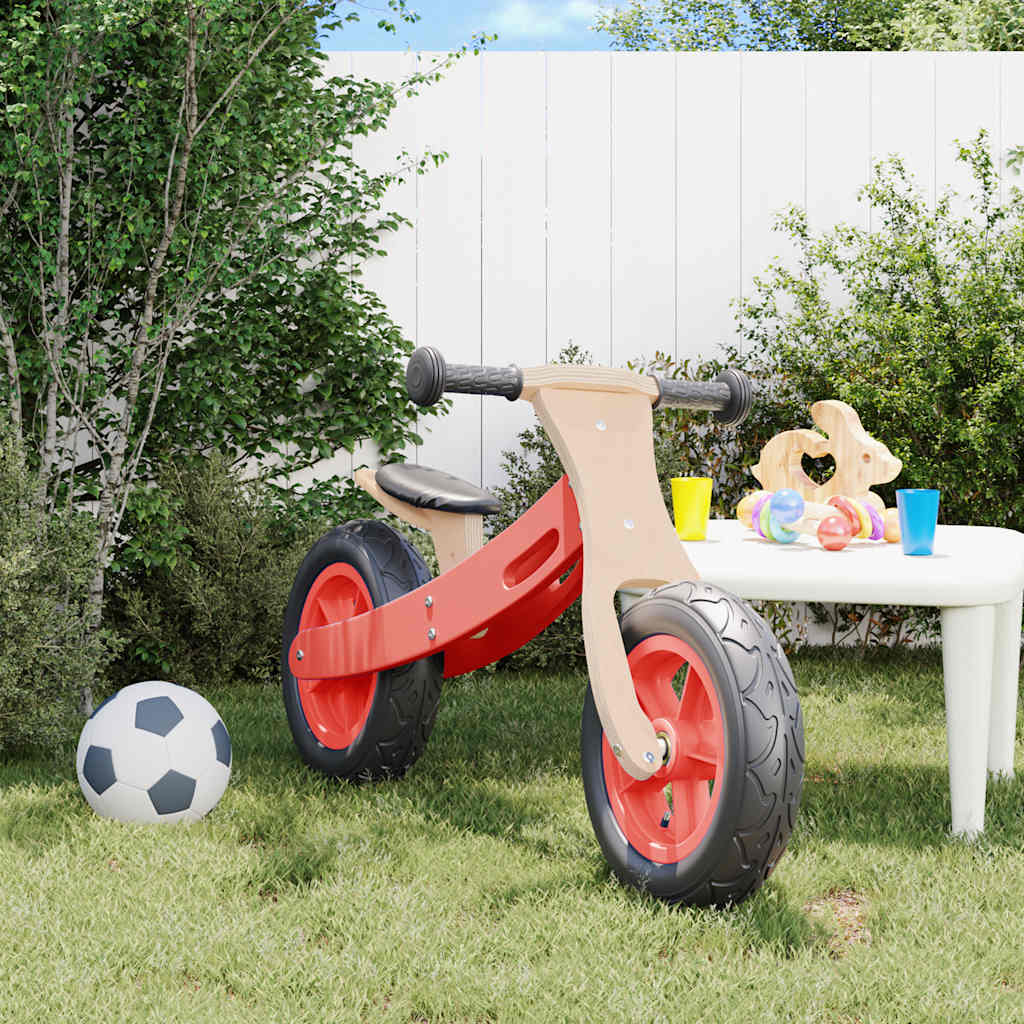 children's balance bike, pneumatic tires, red