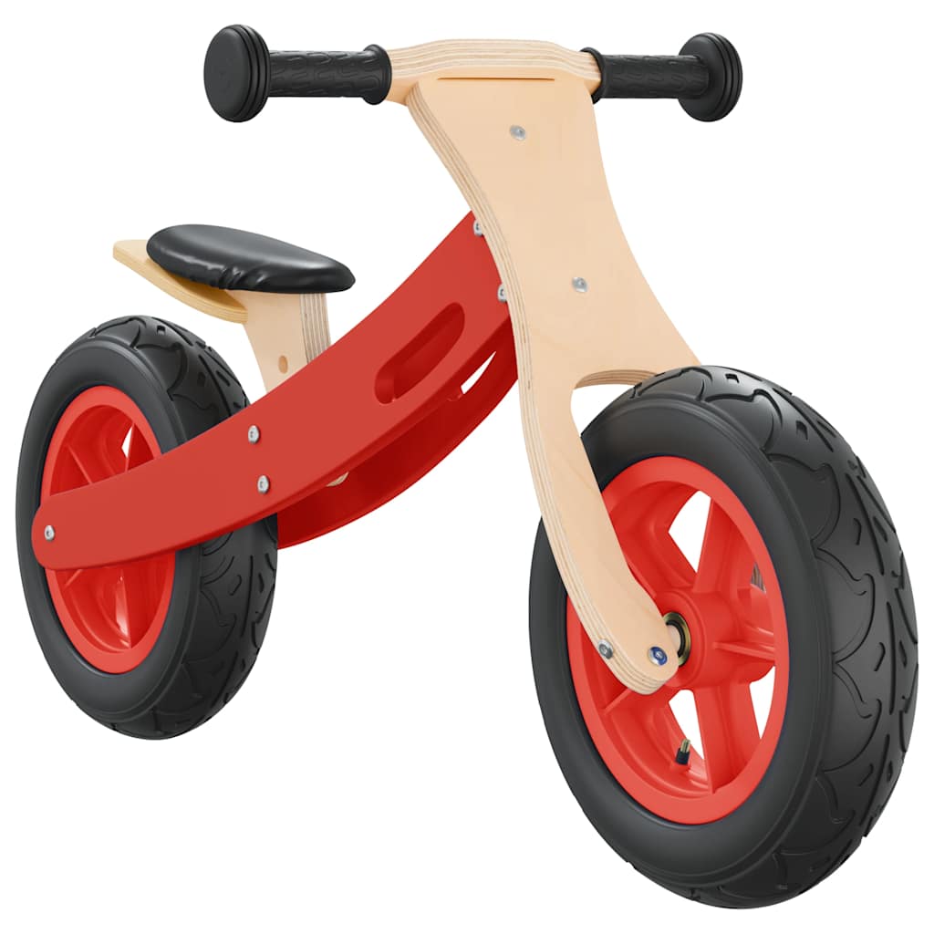 children's balance bike, pneumatic tires, red