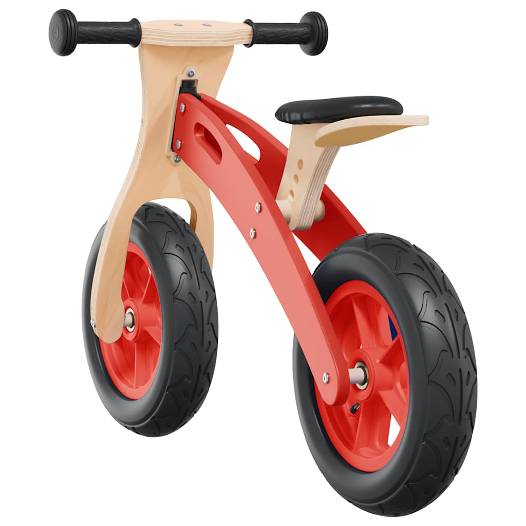 children's balance bike, pneumatic tires, red