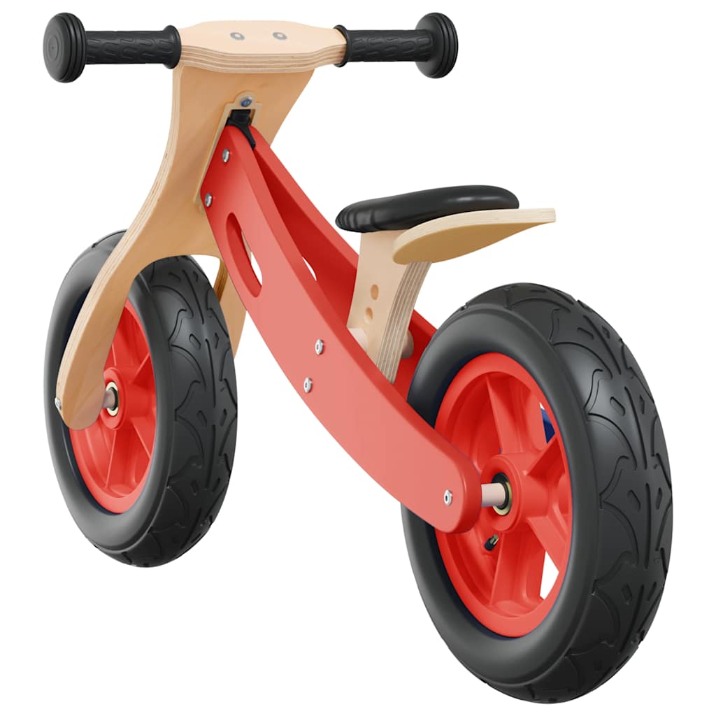 children's balance bike, pneumatic tires, red