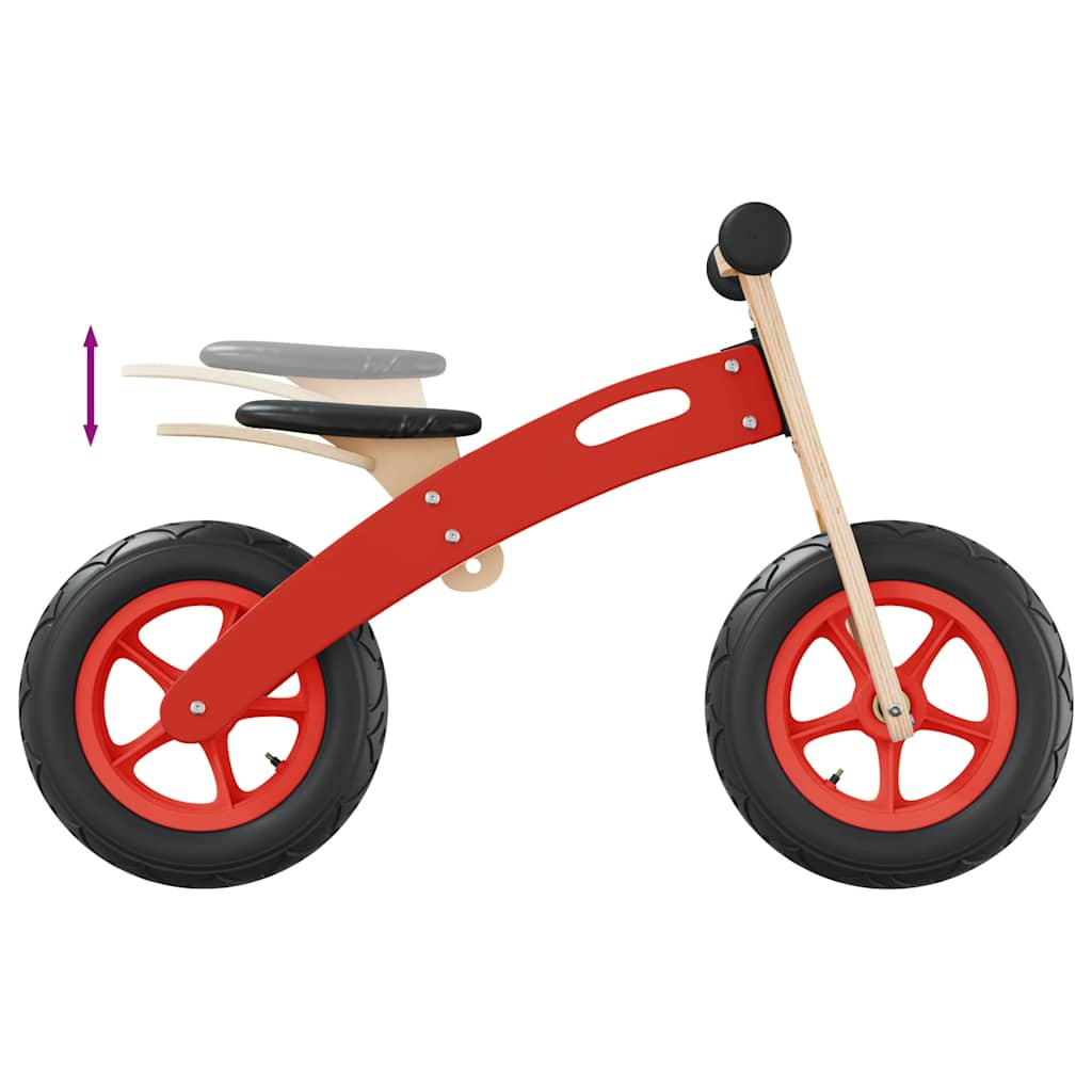 children's balance bike, pneumatic tires, red