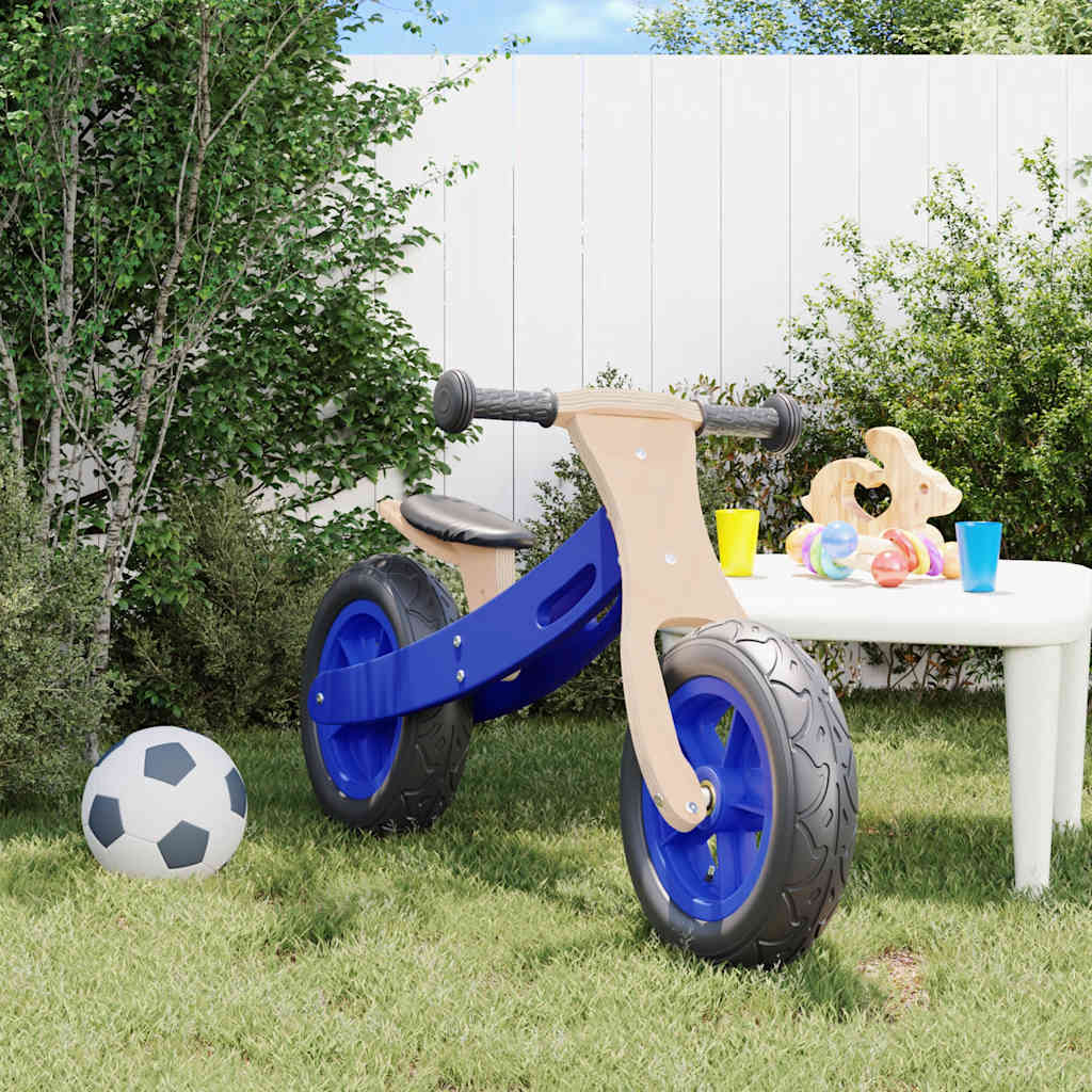 children's balance bike, pneumatic tires, blue