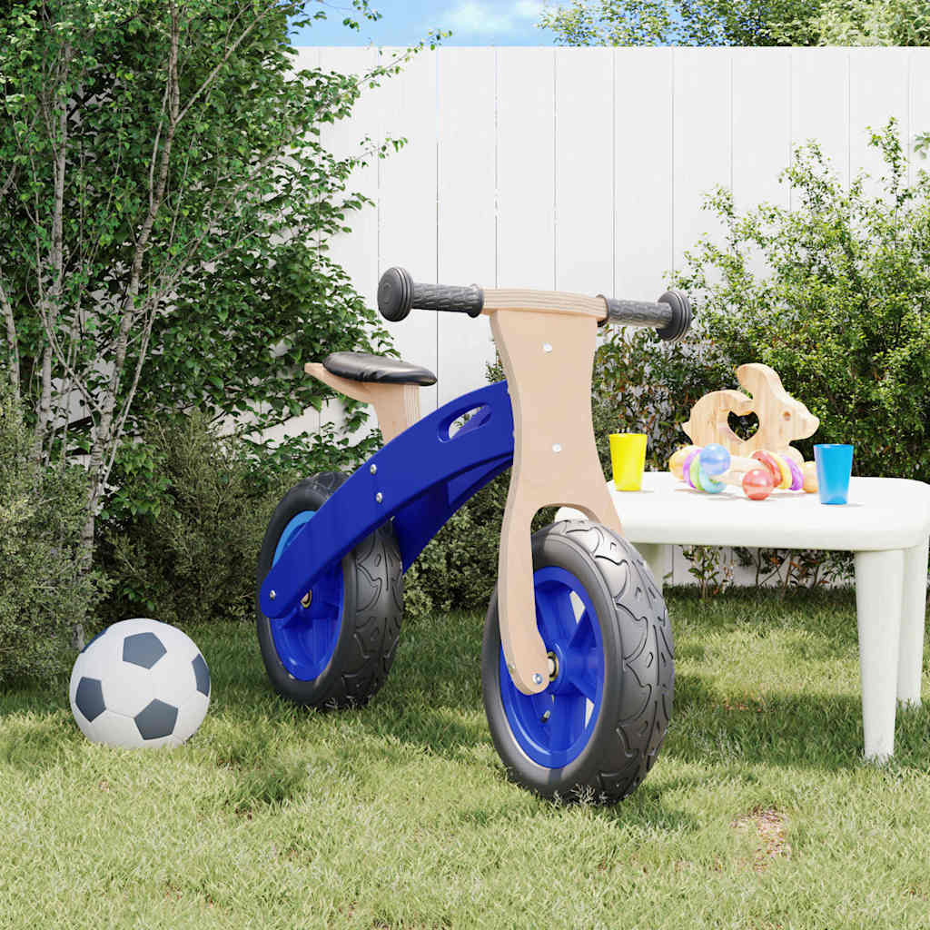 children's balance bike, pneumatic tires, blue