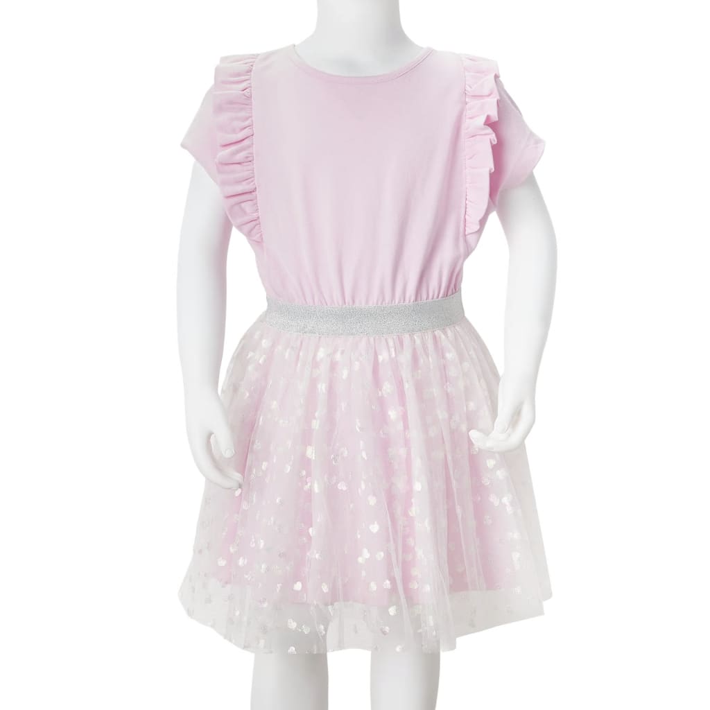 Children's dress with ruffles, light pink, 92