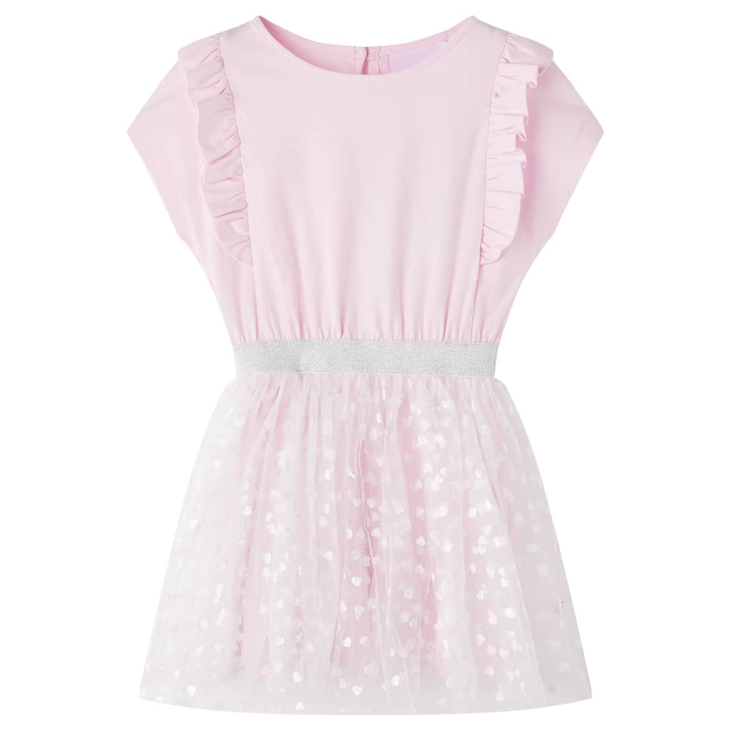 Children's dress with ruffles, light pink, 104