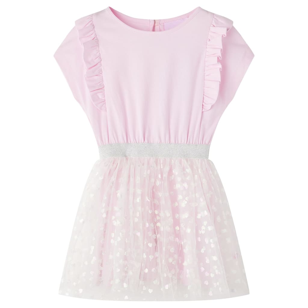 Children's dress with ruffles, light pink, 116