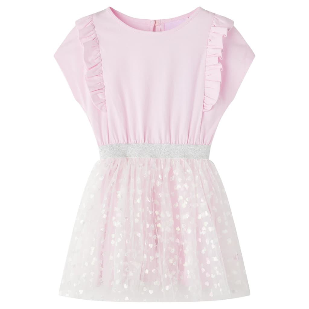 Children's dress with ruffles, light pink, 128