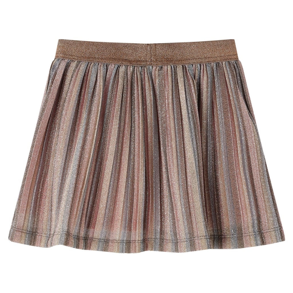 Children's pleated skirt with glitter, brown and pink, 92