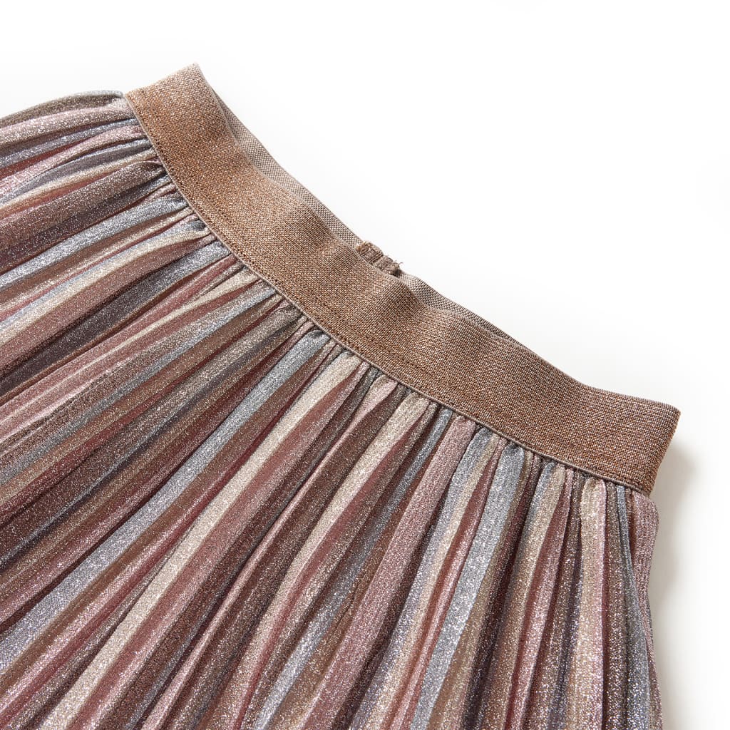 Children's pleated skirt with glitter, brown and pink, 92