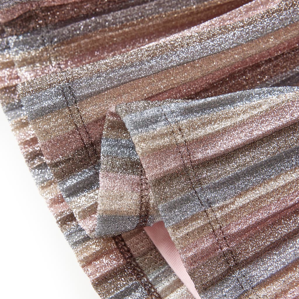 Children's pleated skirt with glitter, brown and pink, 92