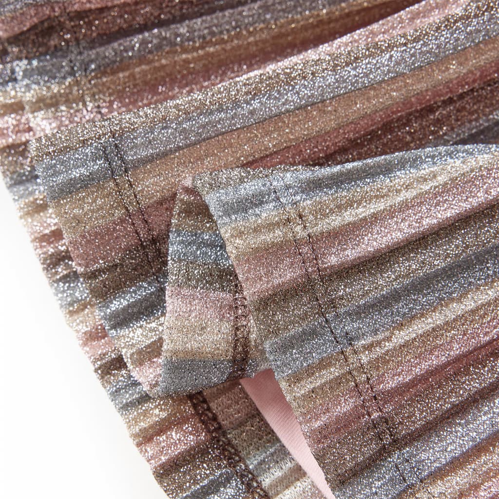 Children's pleated skirt with glitter, brown and pink, 128