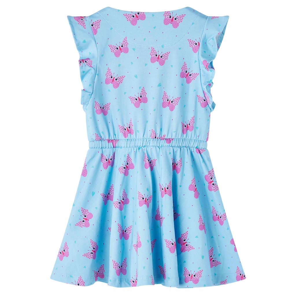 Sleeveless children's dress, with buttons, blue, 92