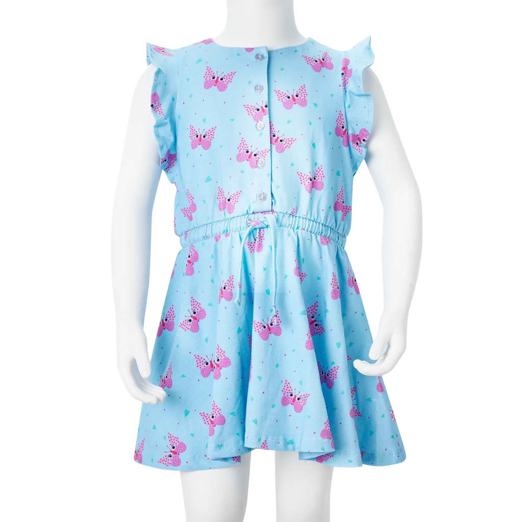 Sleeveless children's dress, with buttons, blue, 92