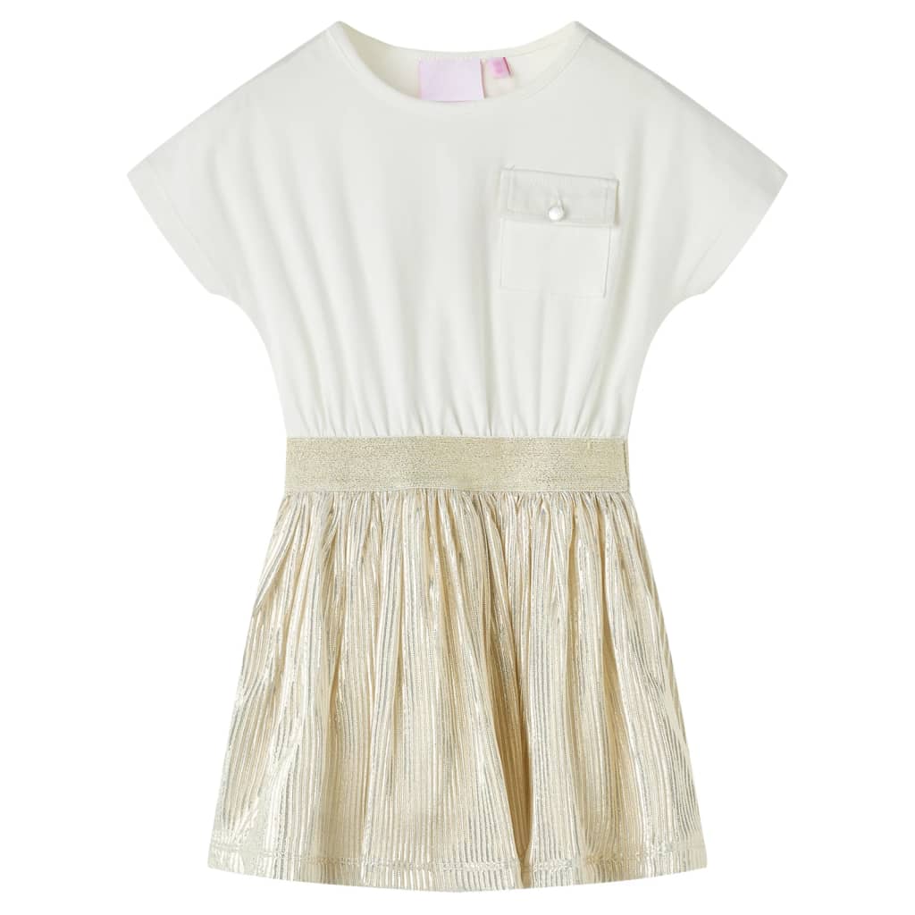 Children's dress with short sleeves, ecru, 128