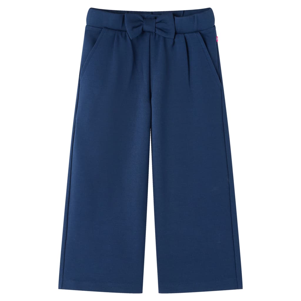 Children's trousers, wide legs, navy blue, 140