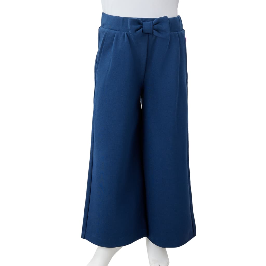 Children's trousers, wide legs, navy blue, 140