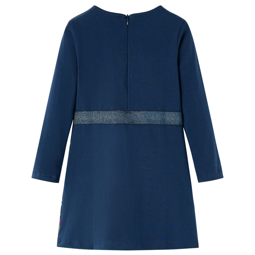 Long-sleeved children's dress, navy blue, 92