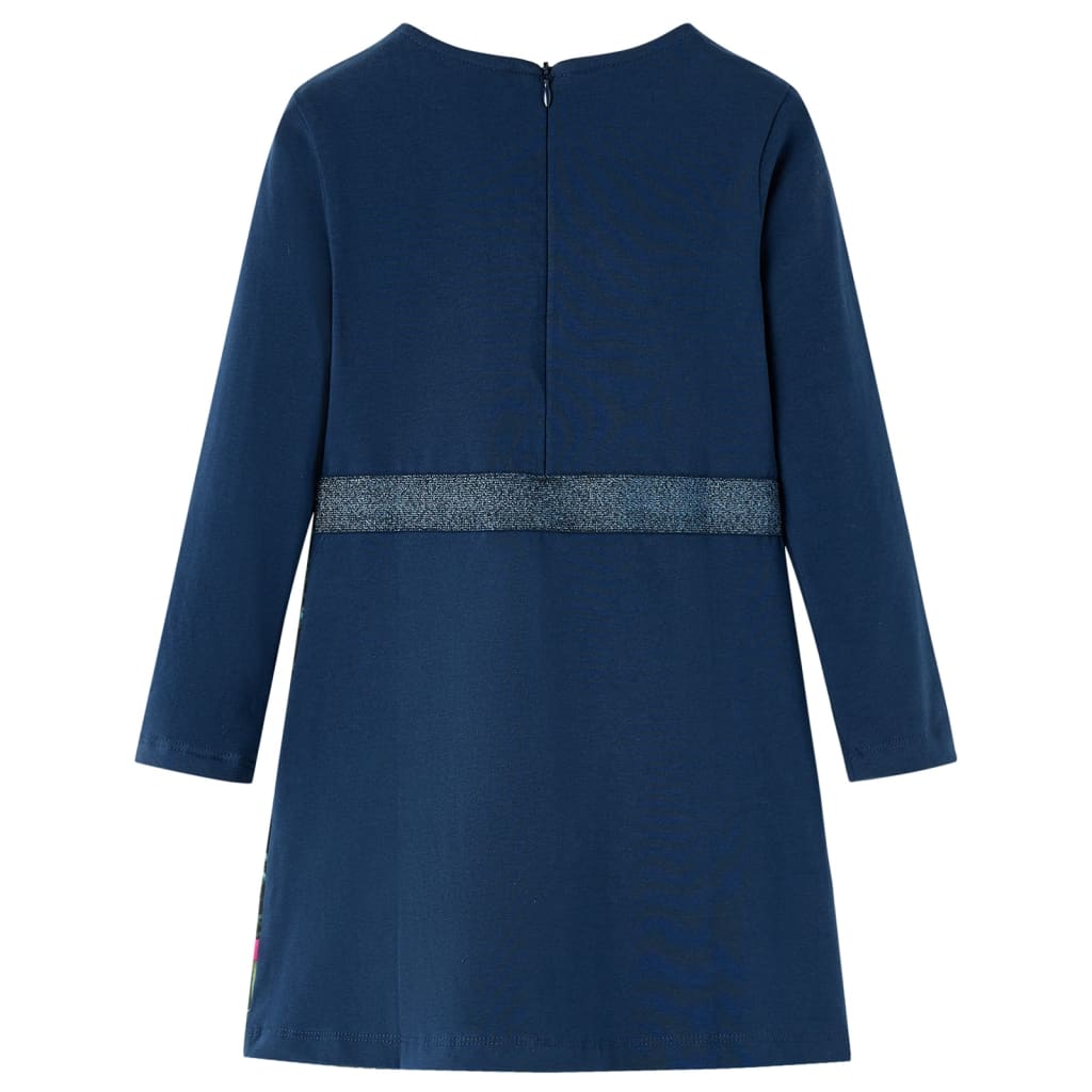 Long-sleeved children's dress, navy blue, 116