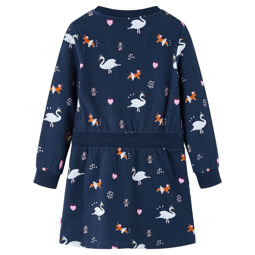 Long-sleeved children's dress, navy blue, 92