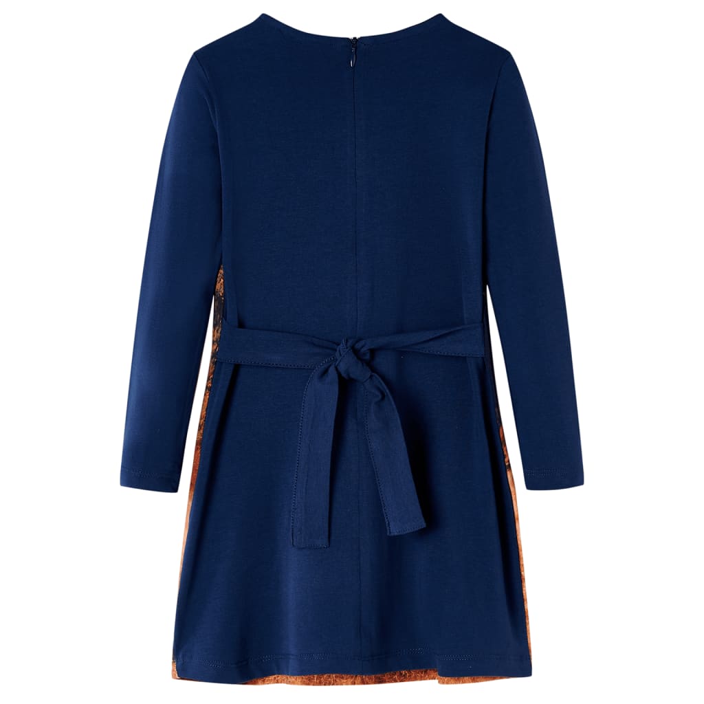 Long-sleeved children's dress, navy blue, 92