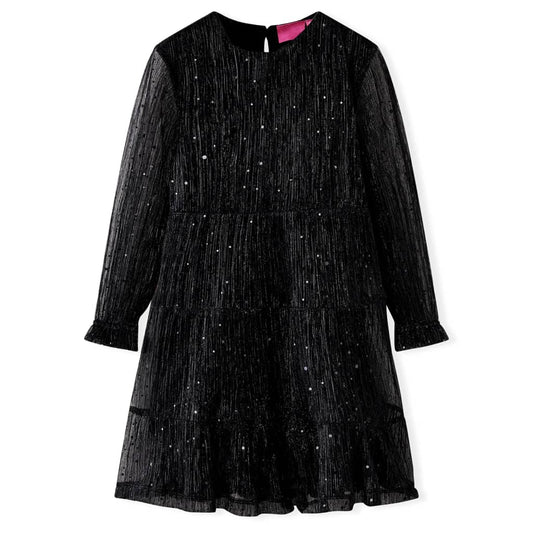 Long-sleeved children's dress, black, 140