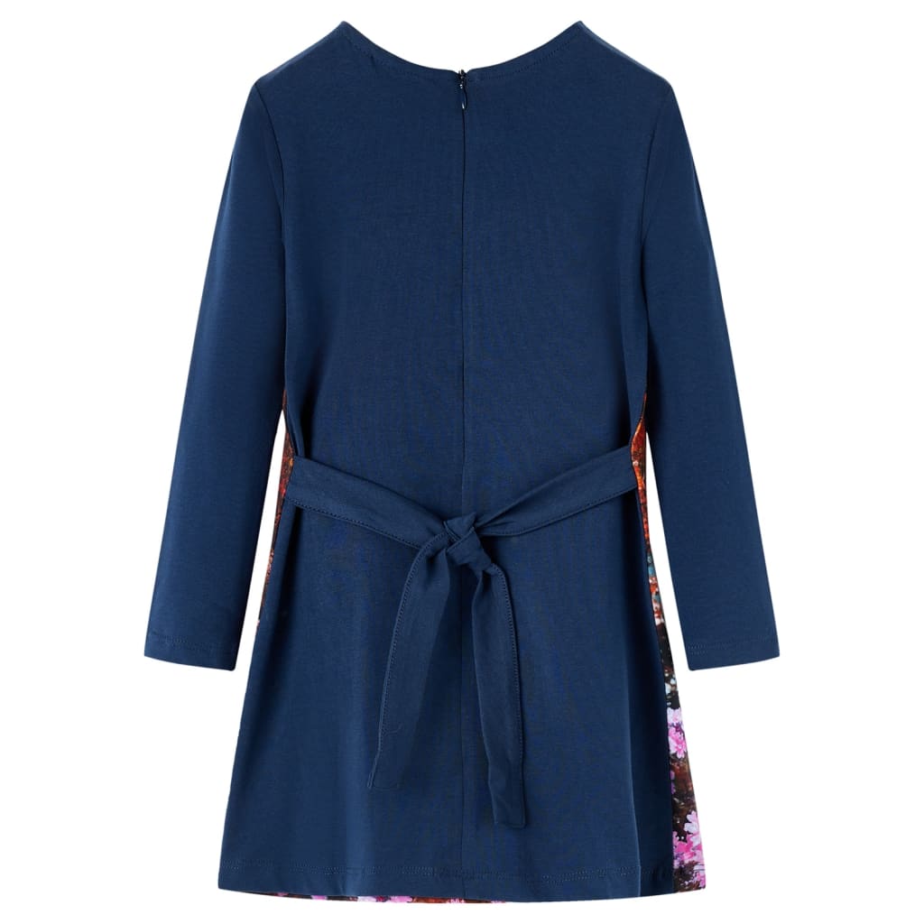 Long-sleeved children's dress, navy blue, 92