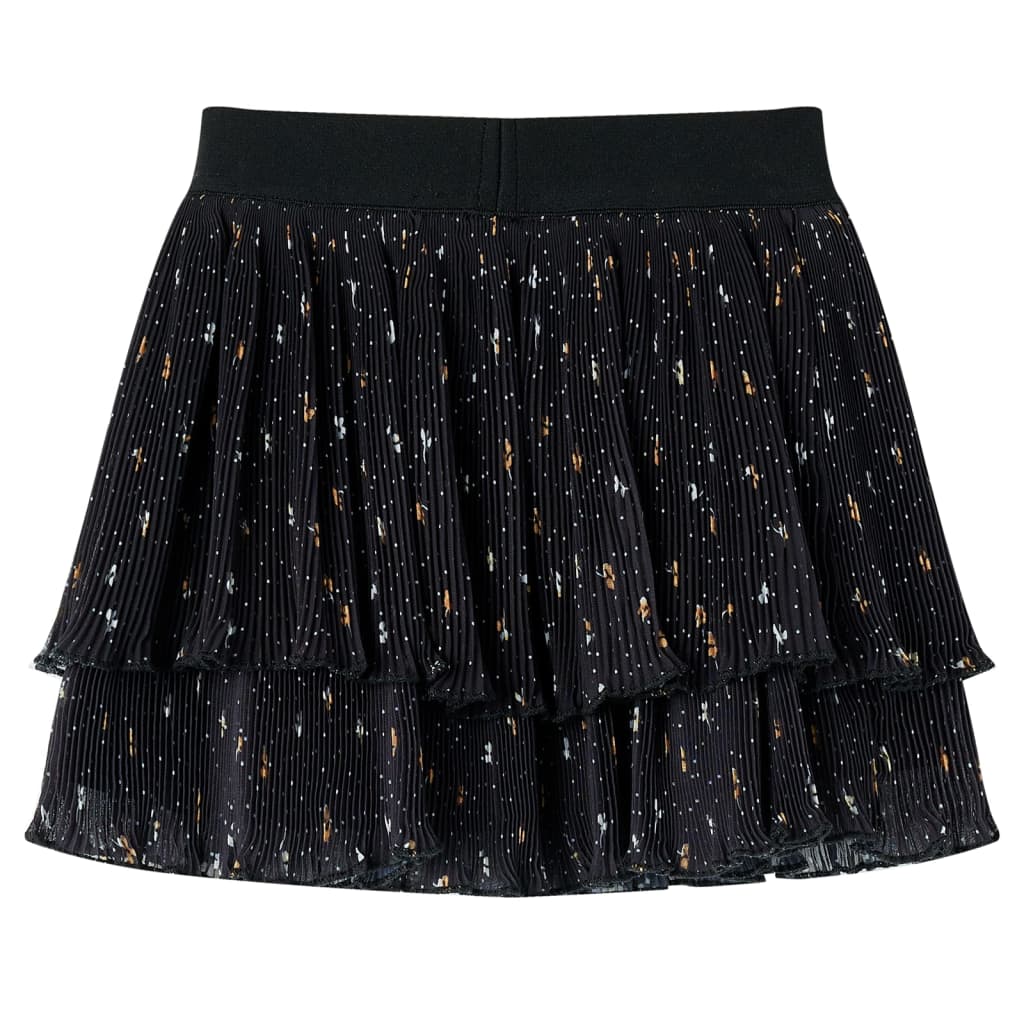 Children's skirt, multi-layered design with ruffles, black, 92