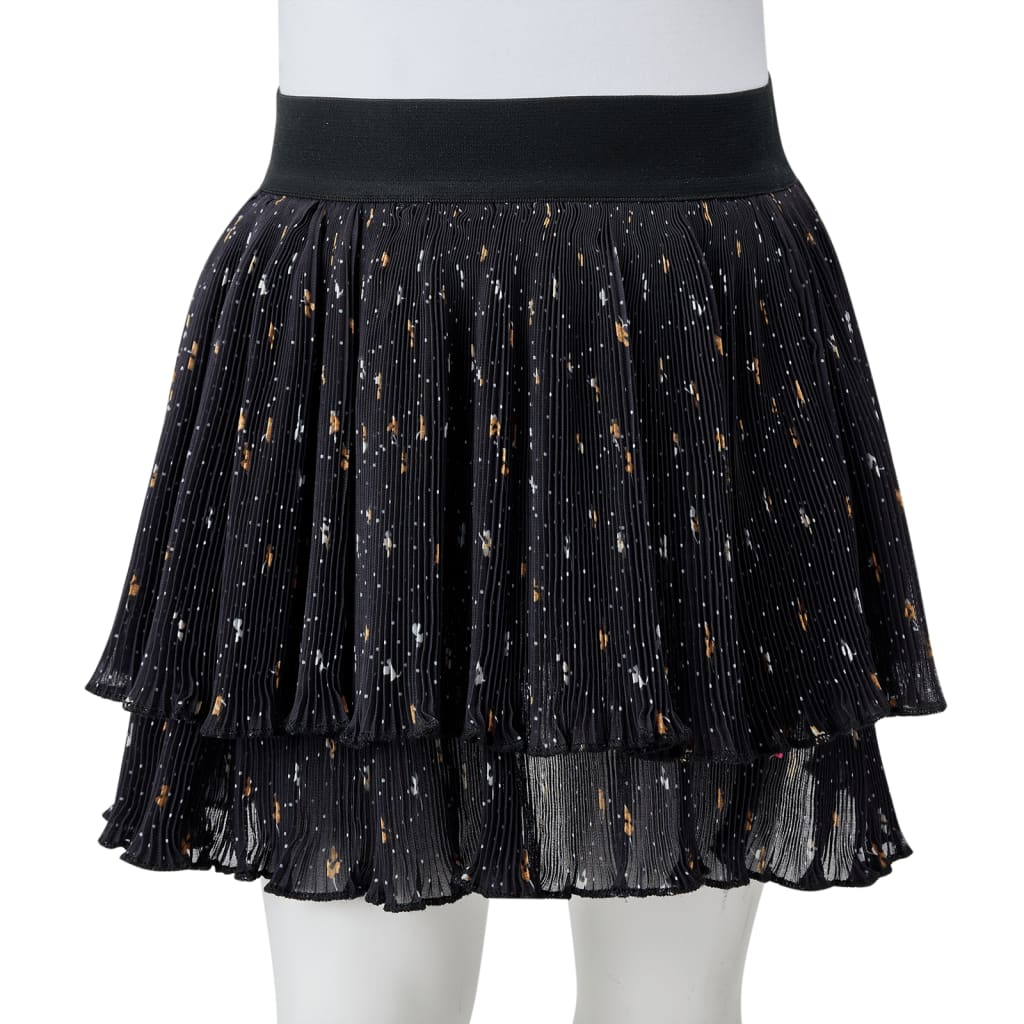 Children's skirt, multi-layered design with ruffles, black, 92