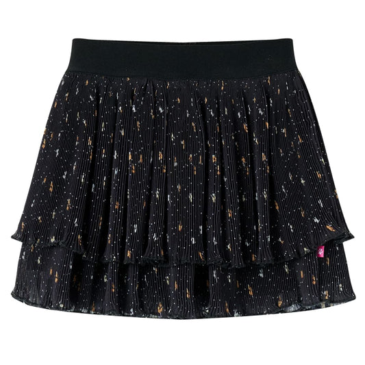 Children's skirt, multi-layered design with ruffles, black, 104