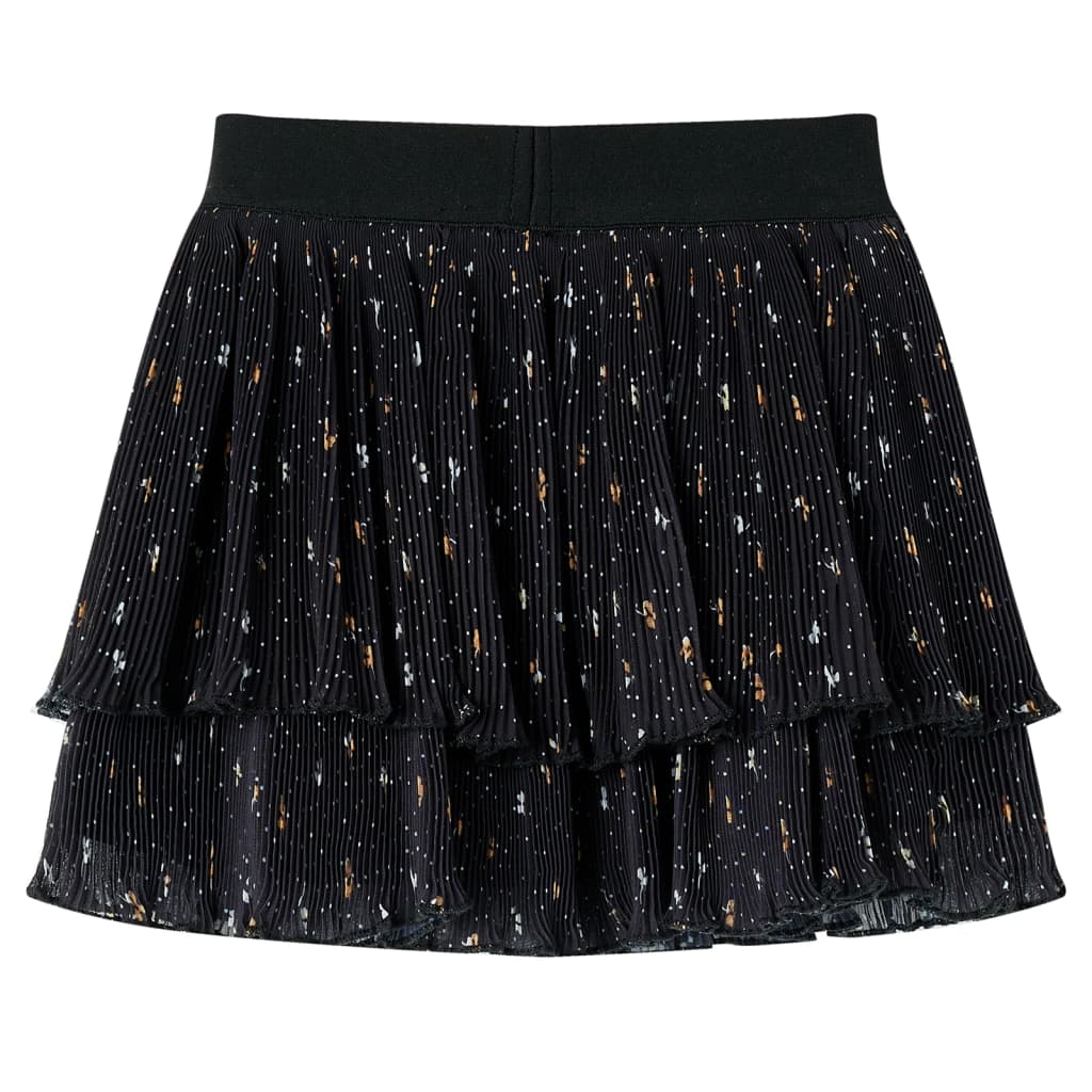 Children's skirt, multi-layered design with ruffles, black, 104