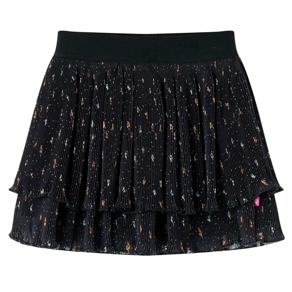 Children's skirt, multi-layered design with ruffles, black, 116