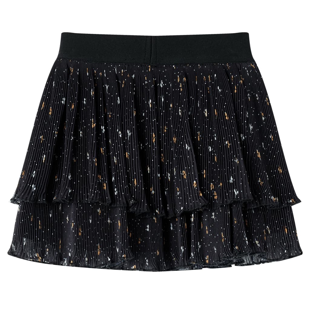 Children's skirt, multi-layered design with ruffles, black, 116