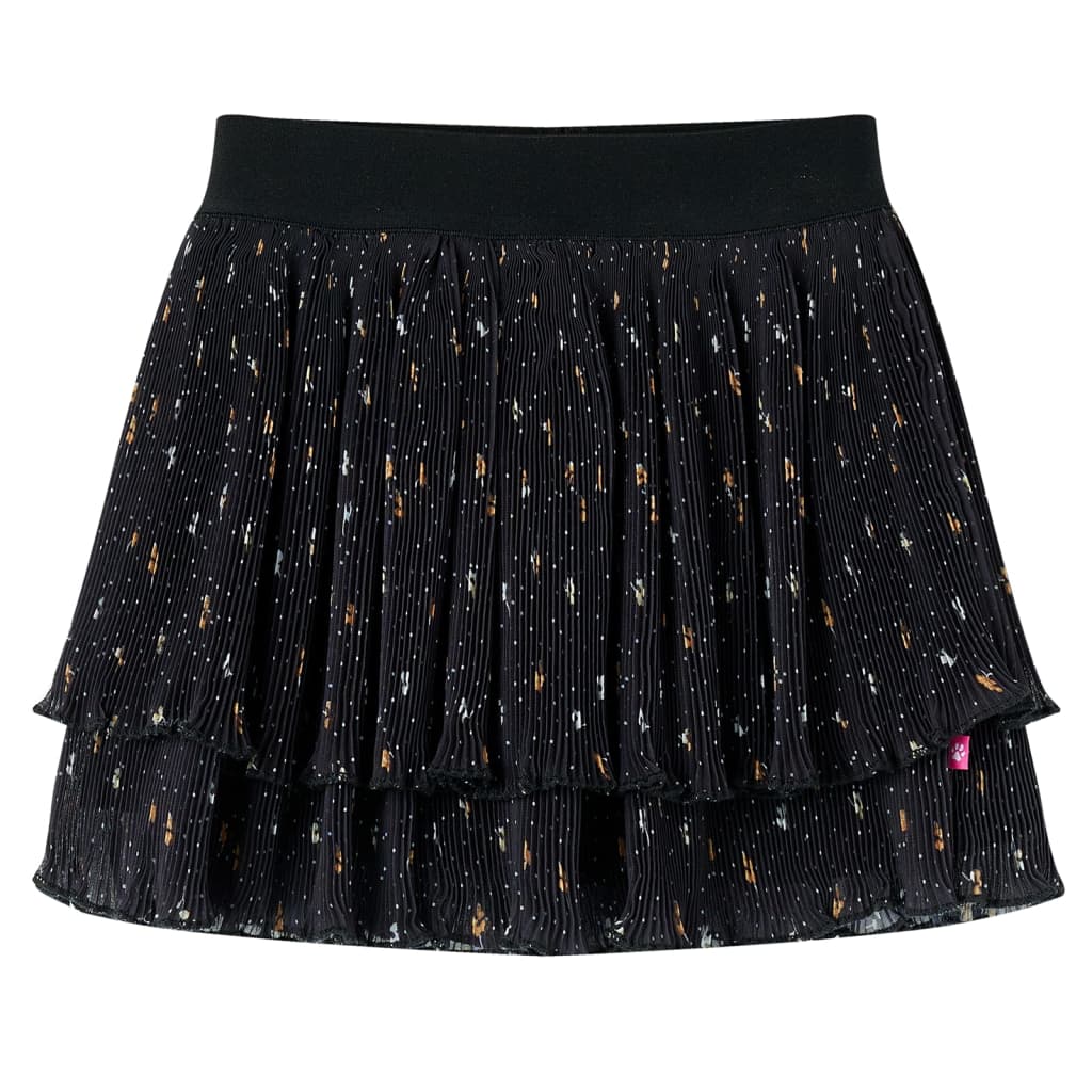 Children's skirt, multi-layered design with ruffles, black, 128