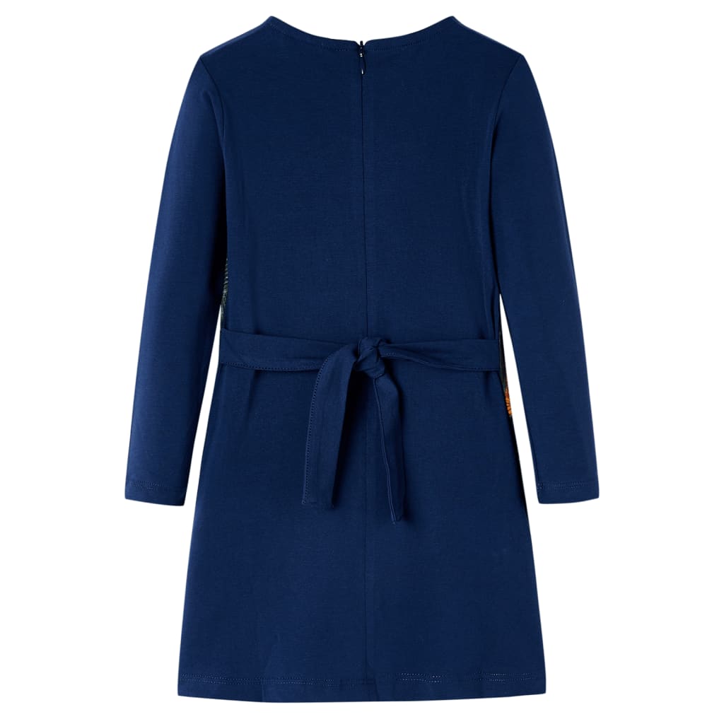 Long-sleeved children's dress, navy blue, 116