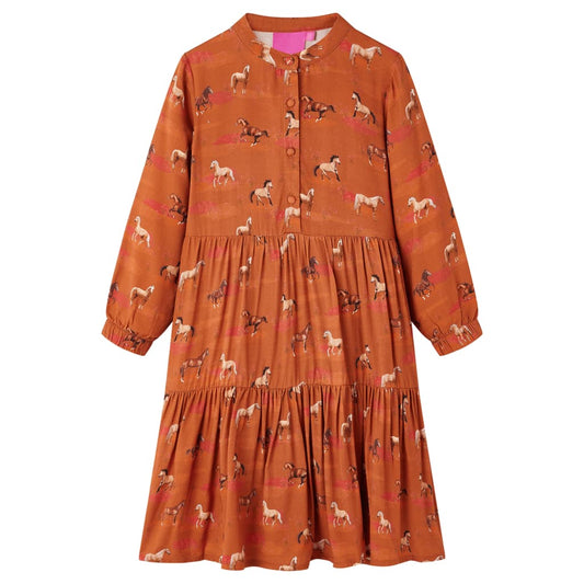 Children's dress, cognac brown, 116