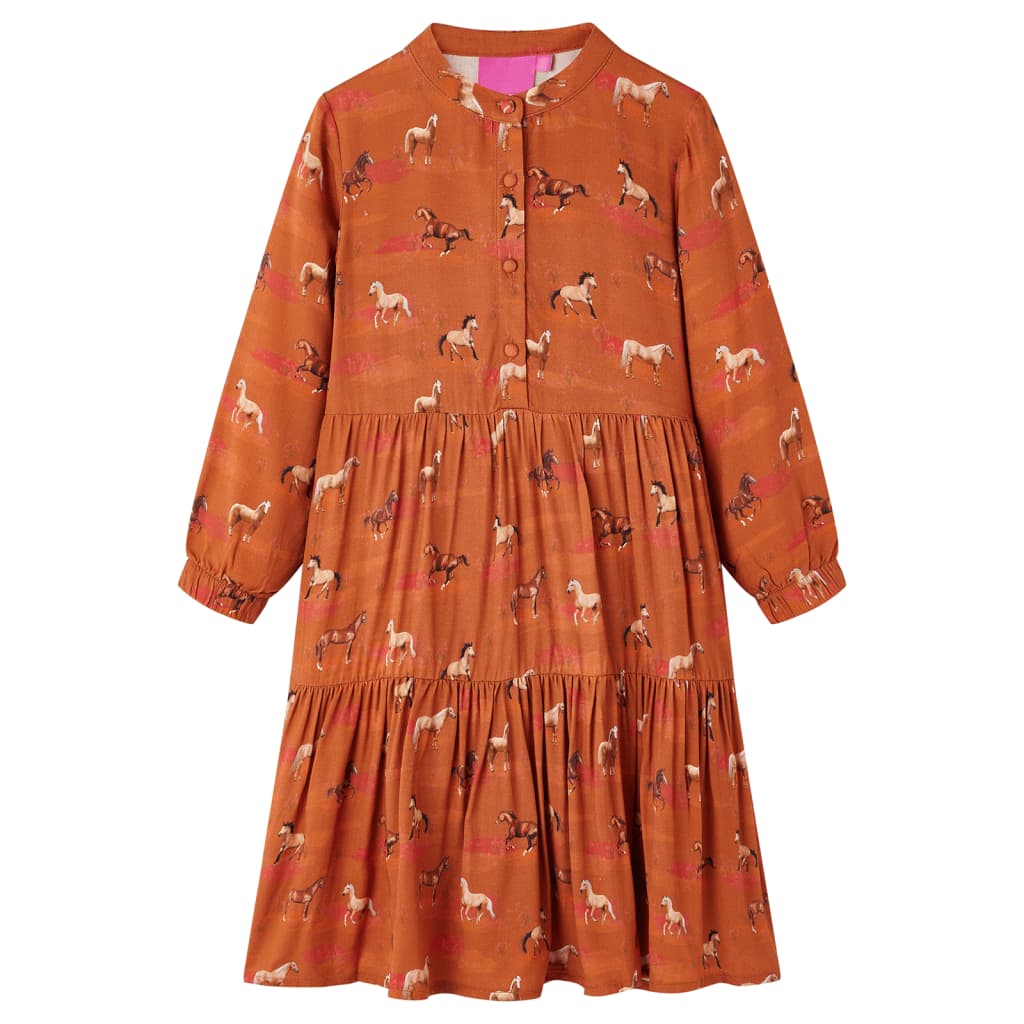 Children's dress, cognac brown, 128