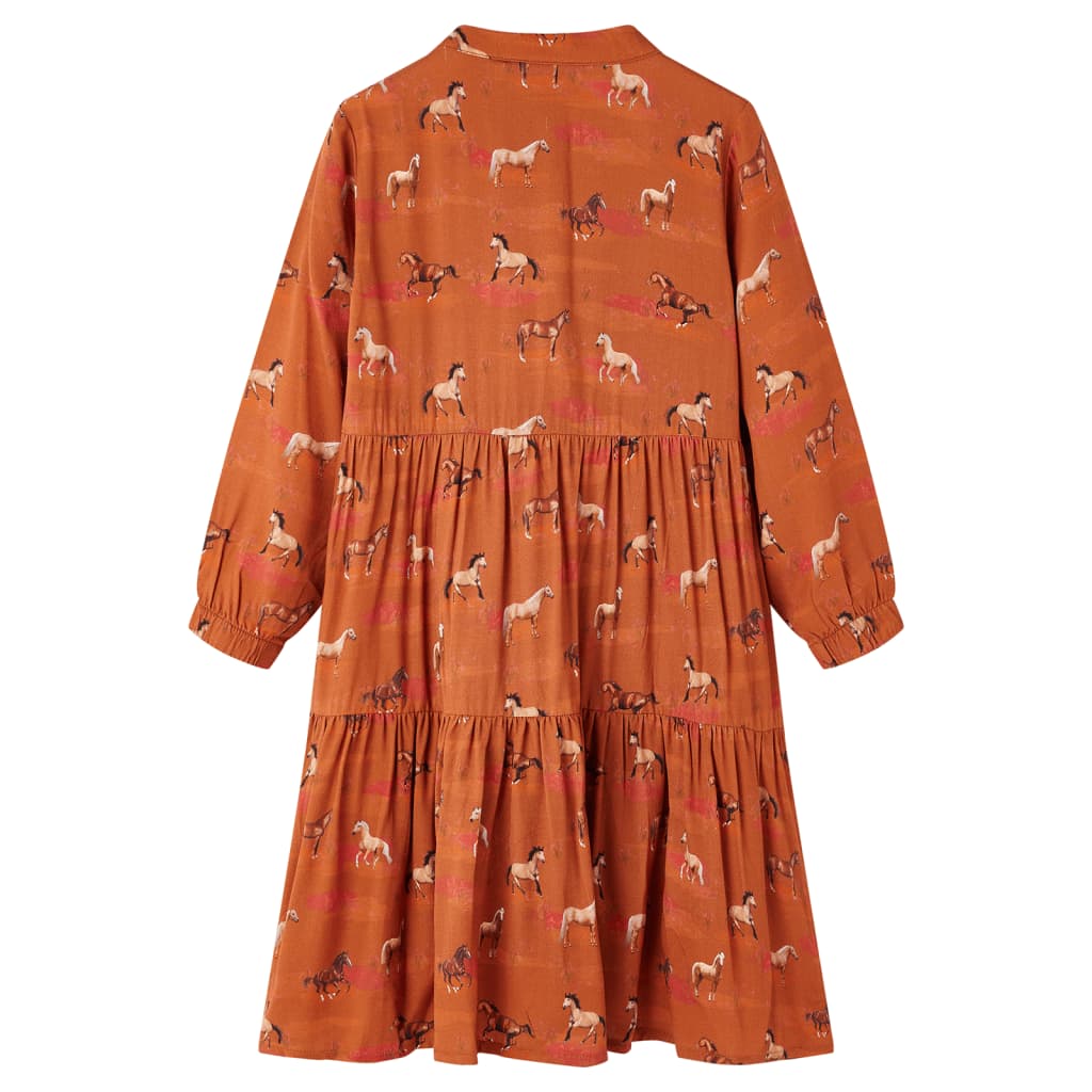 Children's dress, cognac brown, 128